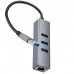 Переходник HUB Hoco HB34 Easy link USB Gigabit Ethernet adapter (USB to USB3.0*3+RJ45) (00000066081_1)