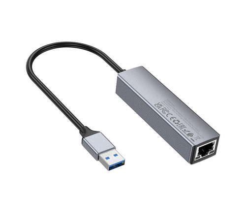Переходник HUB Hoco HB34 Easy link USB Gigabit Ethernet adapter (USB to USB3.0*3+RJ45) (00000066081_1)