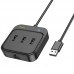 Переходник HUB Hoco HB35 Easy link 4-in-1 Gigabit Ethernet Adapter (USB to USB3.0*3+RJ45) (L=0.2M) (00000066082_1)