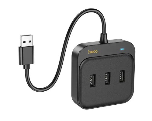 Переходник HUB Hoco HB35 Easy link 4-in-1 Gigabit Ethernet Adapter (USB to USB3.0*3+RJ45) (L=0.2M) (00000066082_1)