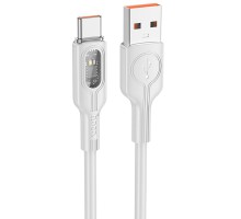 Дата кабель Hoco U120 Transparent explore intelligent power-off USB to Type-C 5A (1.2m) (00000066084_1)