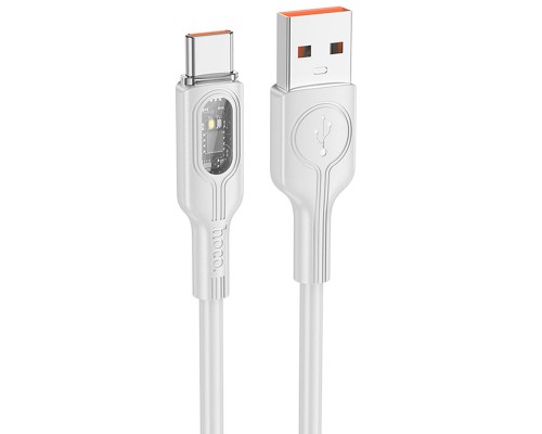 Дата кабель Hoco U120 Transparent explore intelligent power-off USB to Type-C 5A (1.2m) (00000066084_1)