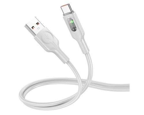 Дата кабель Hoco U120 Transparent explore intelligent power-off USB to Type-C 5A (1.2m) (00000066084_1)