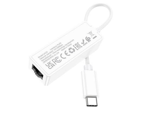 Переходник Hoco UA22 Acquire Type-C ethernet adapter (100 Mbps) (00000066085_1)