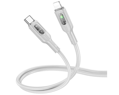 Дата кабель Hoco U120 Transparent explore intelligent power-off PD 27W Type-C to Lightning (1.2m) (00000066086_1)