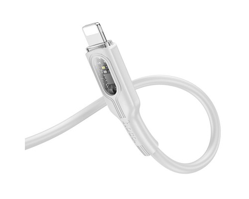 Дата кабель Hoco U120 Transparent explore intelligent power-off PD 27W Type-C to Lightning (1.2m) (00000066086_1)