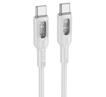 Дата кабель Hoco U120 Transparent explore intelligent power-off PD 60W Type-C to Type-C (1.2m) (00000066088_1)