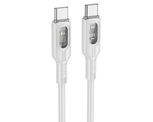 Дата кабель Hoco U120 Transparent explore intelligent power-off PD 60W Type-C to Type-C (1.2m) (00000066088_1)