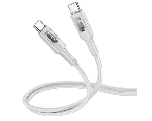 Дата кабель Hoco U120 Transparent explore intelligent power-off PD 60W Type-C to Type-C (1.2m) (00000066088_1)