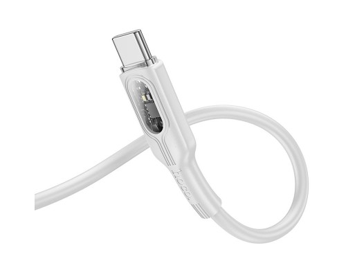 Дата кабель Hoco U120 Transparent explore intelligent power-off PD 60W Type-C to Type-C (1.2m) (00000066088_1)