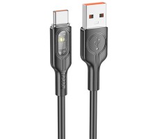 Дата кабель Hoco U120 Transparent explore intelligent power-off USB to Type-C 5A (1.2m) (00000066084_2)