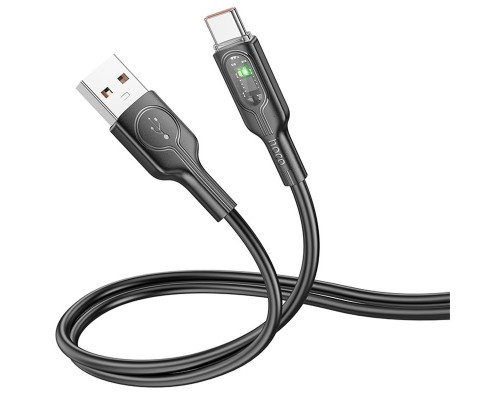 Дата кабель Hoco U120 Transparent explore intelligent power-off USB to Type-C 5A (1.2m) (00000066084_2)