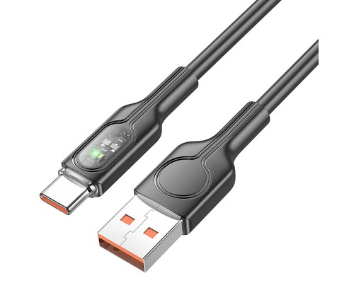 Дата кабель Hoco U120 Transparent explore intelligent power-off USB to Type-C 5A (1.2m) (00000066084_2)