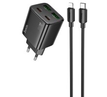 СЗУ Hoco N55 Fundador PD20W four-port (2USB-A/2C) + Type-C to Lightning (00000074138_1)