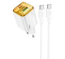 СЗУ Hoco N53 Monsoon PD30W+QC3.0 (1USB-A/1C) + Type-C to Type-C (00000074140_1)