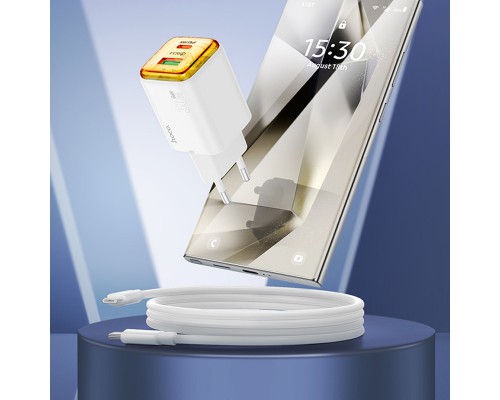 СЗУ Hoco N53 Monsoon PD30W+QC3.0 (1USB-A/1C) + Type-C to Type-C (00000074140_1)