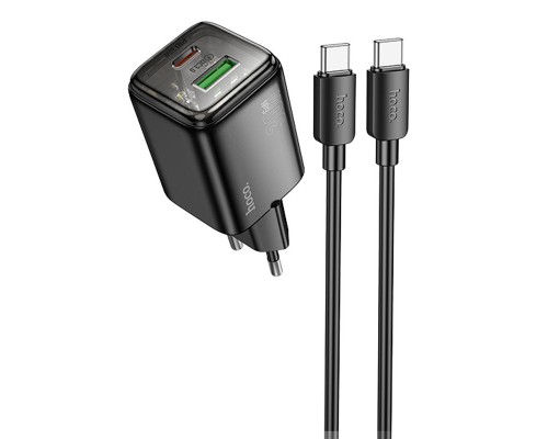 СЗУ Hoco N53 Monsoon PD30W+QC3.0 (1USB-A/1C) + Type-C to Type-C (00000074140_2)