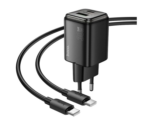 СЗУ Hoco N53 Monsoon PD30W+QC3.0 (1USB-A/1C) + Type-C to Type-C (00000074140_2)
