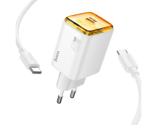 СЗУ Hoco N54 Monsoon PD45W (1USB-C) + Type-C to Type-C (00000074125_2)