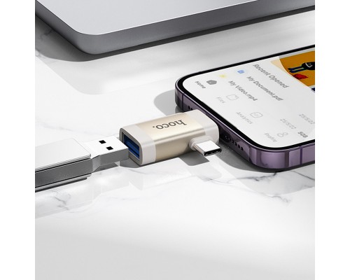 Переходник Hoco UA31F OTG 2in1 Lightning male/Type-C male to USB female (00000074128_1)