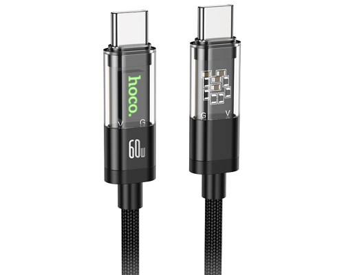 Дата кабель Hoco U116 Transparent Discovery Edition 60W Type-C to Type-C (1.2m) (00000074615_1)