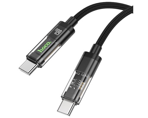 Дата кабель Hoco U116 Transparent Discovery Edition 60W Type-C to Type-C (1.2m) (00000074615_1)
