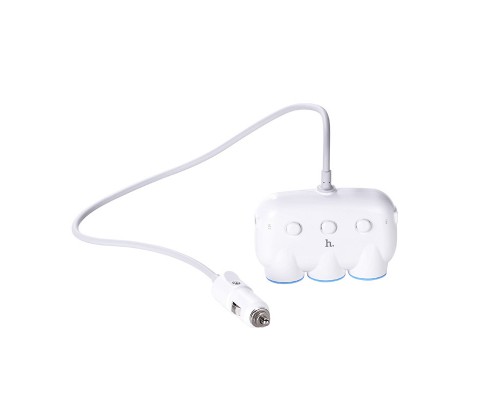 АЗУ с разветвителем прикуривателя Hoco C1 (3 порта+2USB/3.1A) (00000067268_1)