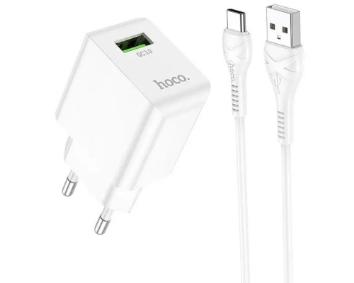 СЗУ Hoco C98A QC3.0 (1USB/18W) + USB to Type-C (00000067269_1)