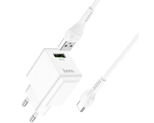 СЗУ Hoco C98A QC3.0 (1USB/18W) + USB to Type-C (00000067269_1)