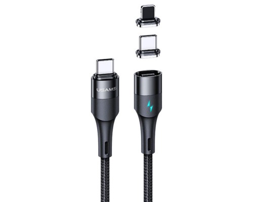 Дата кабель Usams US-SJ507 U66 Magnetic Type-C to Lightning 20W + Type-C 60W (2m) (00000051916_1)