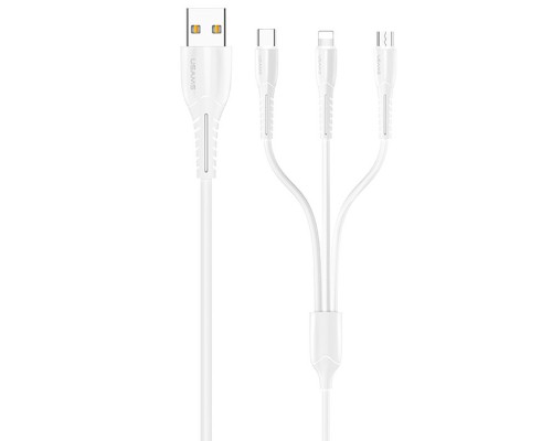 Дата кабель Usams US-SJ367 U35 3in1 USB to Combo 2A (1m) (00000036473_1)