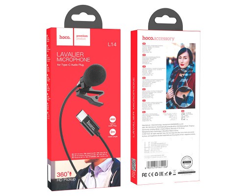 Микрофон петличный Hoco L14 Type-C (00000062824_1)