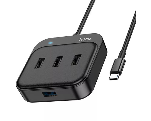 Переходник HUB Hoco HB31 Easy 4-in-1 (Type-C to USB3.0*4) (L=0.2m) (00000062834_1)
