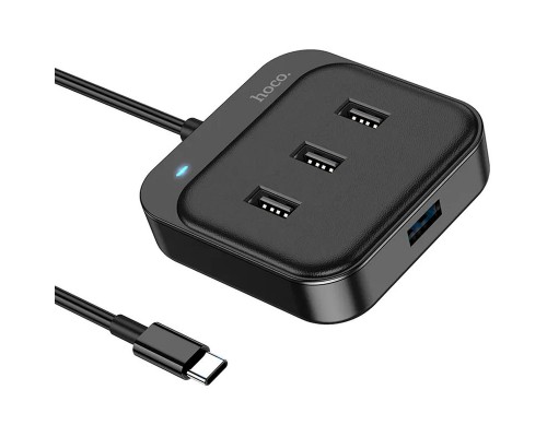 Переходник HUB Hoco HB31 Easy 4-in-1 (Type-C to USB3.0*4) (L=0.2m) (00000062834_1)