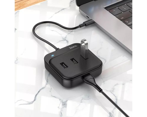 Переходник HUB Hoco HB31 Easy 4-in-1 (Type-C to USB3.0*4) (L=0.2m) (00000062834_1)