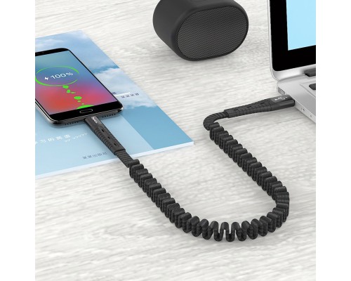 Дата кабель Hoco U78 "Cotton treasure elastic" MicroUSB (1.2М) (00000039185_1)