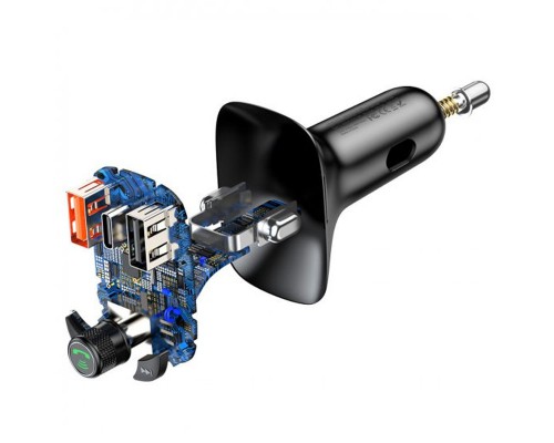 АЗУ FM модулятор Baseus T typed S-13 (PPS QC) 2USB + Type-C (CCTM) (00000063346_1)