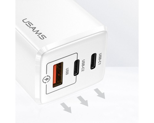 СЗУ Usams US-CC110 GaN Mini 65W (2Type-C/1USB QC) (00000039674_1)