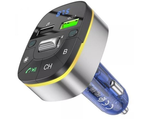АЗУ FM модулятор Hoco E71 Crystal transparent QC3.0 (00000066152_2)