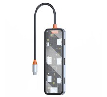 Переходник HUB WIWU Cyber hub 8 in 1 (2xUSB 3.0+USB 2.0+SD+MicroSD+HDMI(4K@30Hz)+RJ45) (00000066839_1)