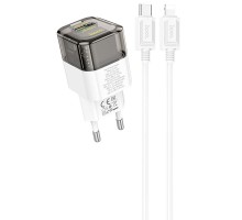 СЗУ Hoco C131A Platium PD30W+QC3.0 + Type-C to Lightning (00000067586_2)