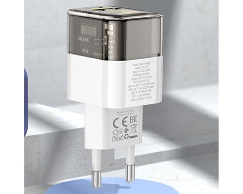 СЗУ Hoco C131A Platium PD30W+QC3.0 + Type-C to Lightning (00000067586_2)