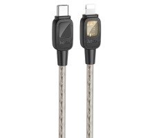Дата кабель Hoco U124 Stone silicone power-off Type-C to Lightning (1.2m) (00000068366_1)