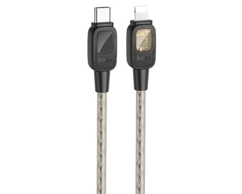 Дата кабель Hoco U124 Stone silicone power-off Type-C to Lightning (1.2m) (00000068366_1)