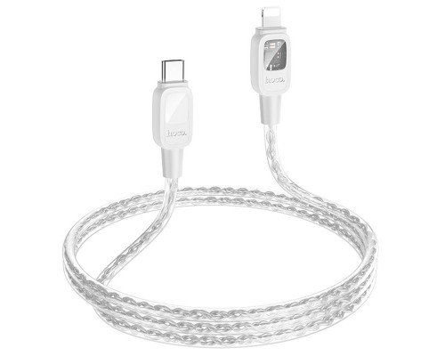 Дата кабель Hoco U124 Stone silicone power-off Type-C to Lightning (1.2m) (00000068366_2)