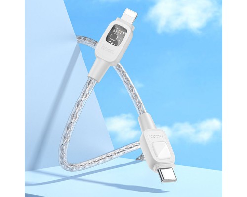Дата кабель Hoco U124 Stone silicone power-off Type-C to Lightning (1.2m) (00000068366_2)