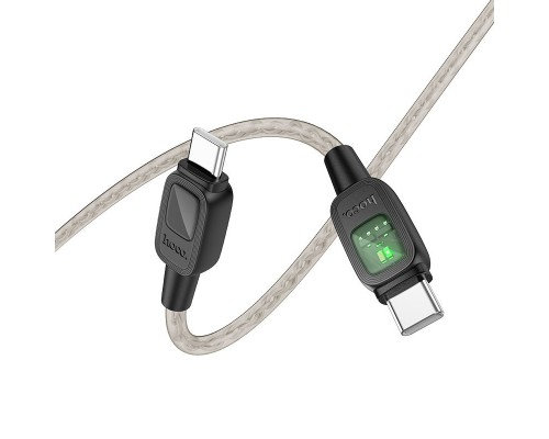 Дата кабель Hoco U124 Stone silicone power-off 60W Type-C to Type-C (1.2m) (00000068367_1)