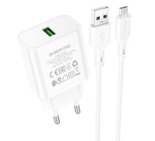 СЗУ Borofone BA72A Spring QC3.0 USB to MicroUSB (00000064402_1)