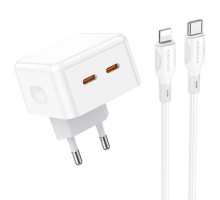 СЗУ Borofone BA76A Source PD35W (2Type-C) + Type-C to Lightning (00000064410_1)