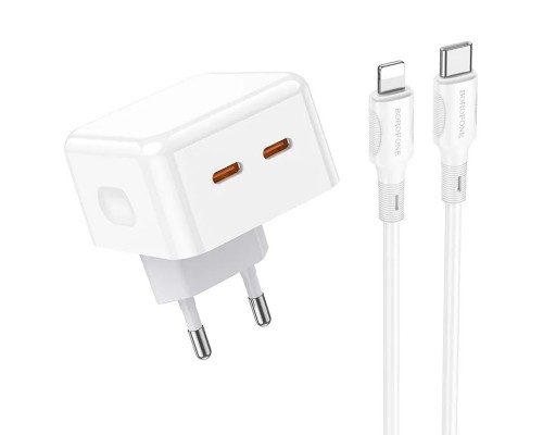 СЗУ Borofone BA76A Source PD35W (2Type-C) + Type-C to Lightning (00000064410_1)